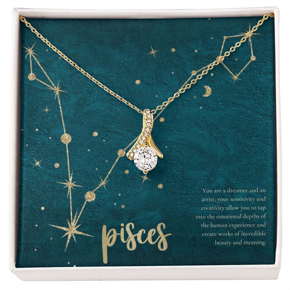 Pisces | You are a dreamer and an artist, your sensitivity and creativity allow you to tap into the emotional depths of the human experience and create works of incredible beauty and meaning. - Alluring Beauty Necklace