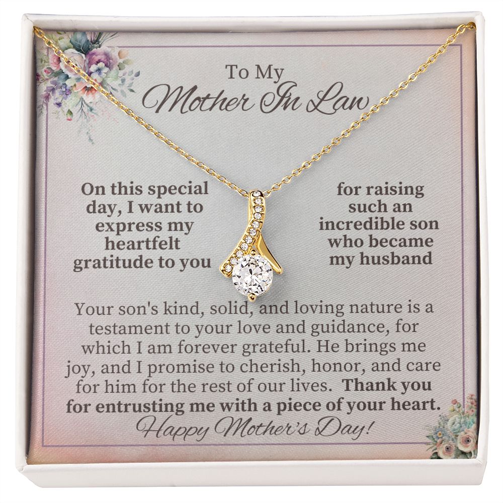 To My Mother-in-Law | Thank you for entrusting me with a piece of your Heart - Alluring Beauty Necklace