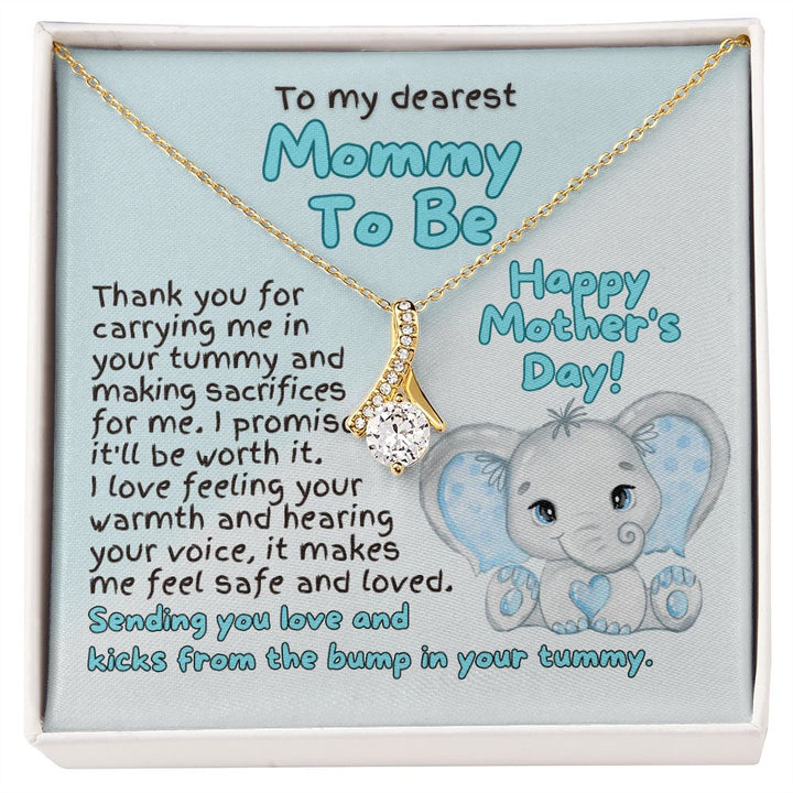 To My Dearest Mommy To Be | Thank you for carrying me in your tummy - Alluring Beauty Necklace