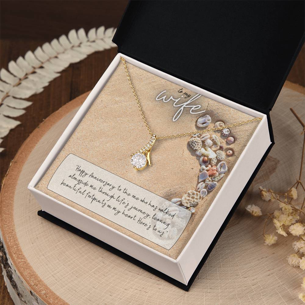 To My Wife | Happy Anniversary to the one who has walked alongside me through life's journey - Alluring Beauty Necklace