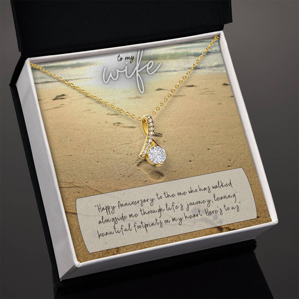 To My Wife | Happy Anniversary to the one who has walked alongside me through life's journey - Alluring Beauty Necklace