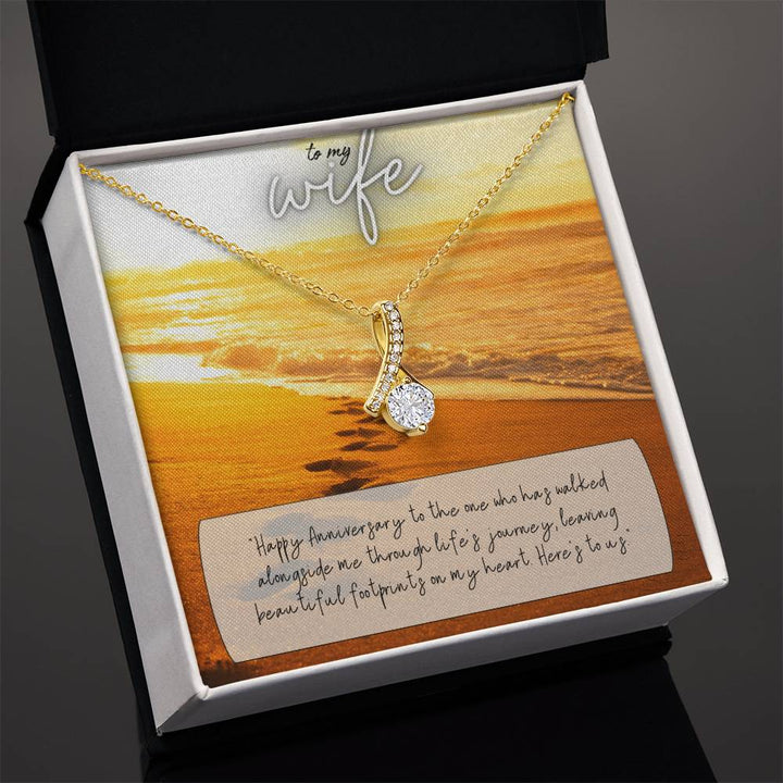 To My Wife | Happy Anniversary to the one who has walked alongside me through life's journey - Alluring Beauty Necklace