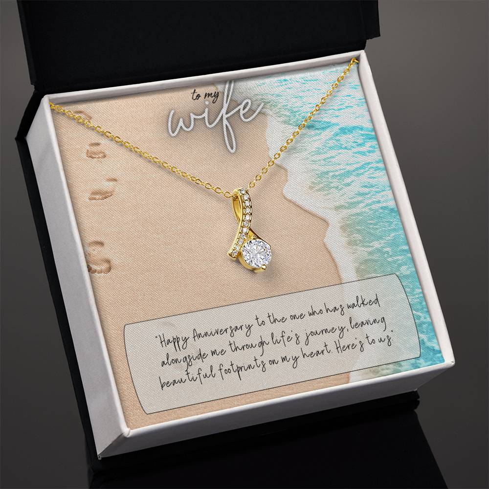 To My Wife | Happy Anniversary to the one who has walked alongside me through life's journey - Alluring Beauty Necklace