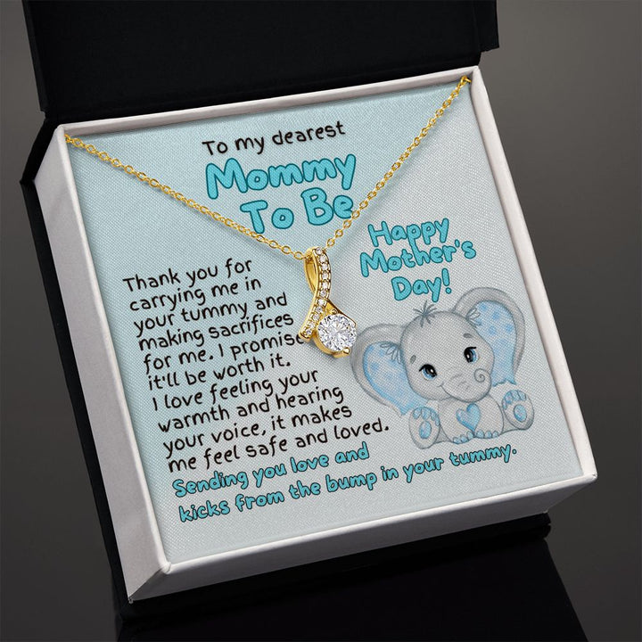 To My Dearest Mommy To Be | Thank you for carrying me in your tummy - Alluring Beauty Necklace