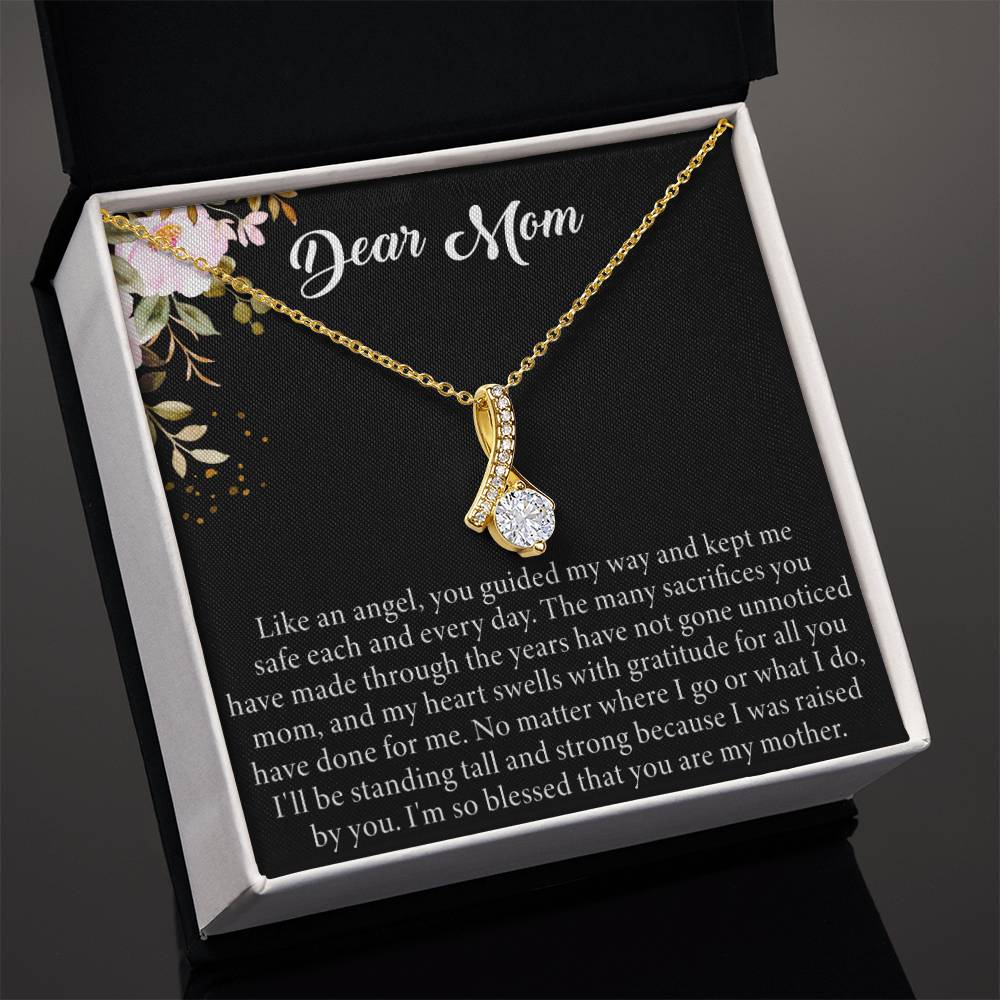 Dear Mom | Like an angel, you guided my way and kept me safe each and every day - Alluring Beauty Necklace