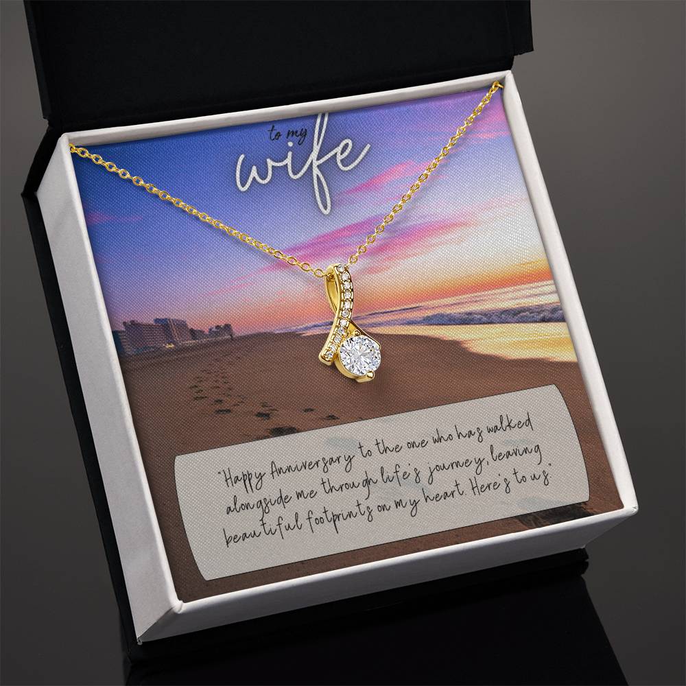 To My Wife | Happy Anniversary to the one who has walked alongside me through life's journey - Alluring Beauty Necklace