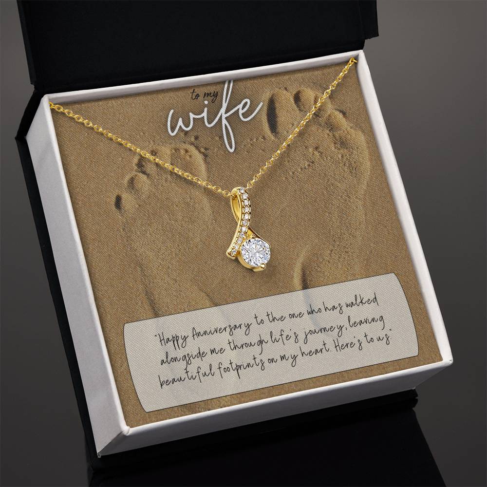 To My Wife | Happy Anniversary to the one who has walked alongside me through life's journey - Alluring Beauty Necklace