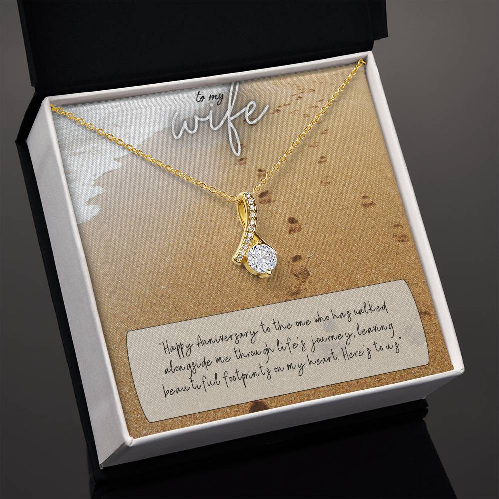 To My Wife | Happy Anniversary to the one who has walked alongside me through life's journey - Alluring Beauty Necklace