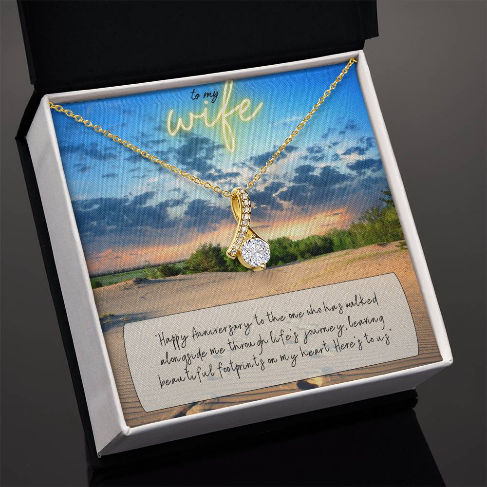 To My Wife | Happy Anniversary to the one who has walked alongside me through life's journey - Alluring Beauty Necklace