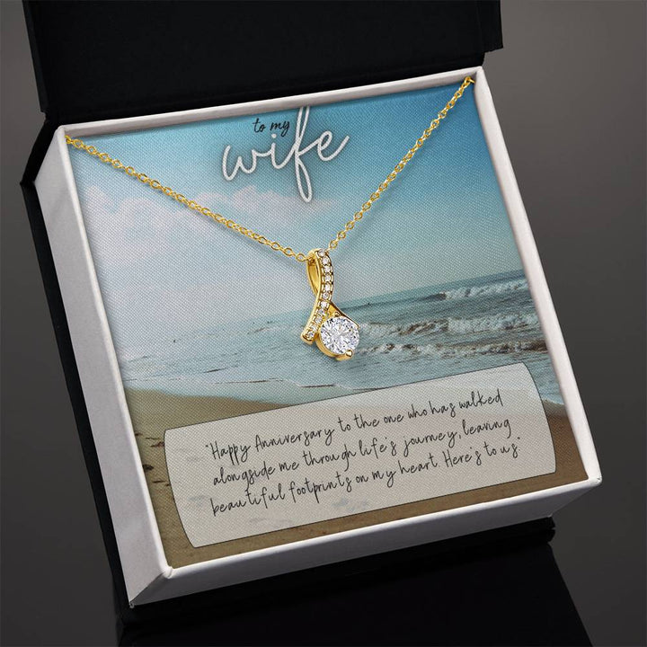 To My Wife | Happy Anniversary to the one who has walked alongside me through life's journey - Alluring Beauty Necklace