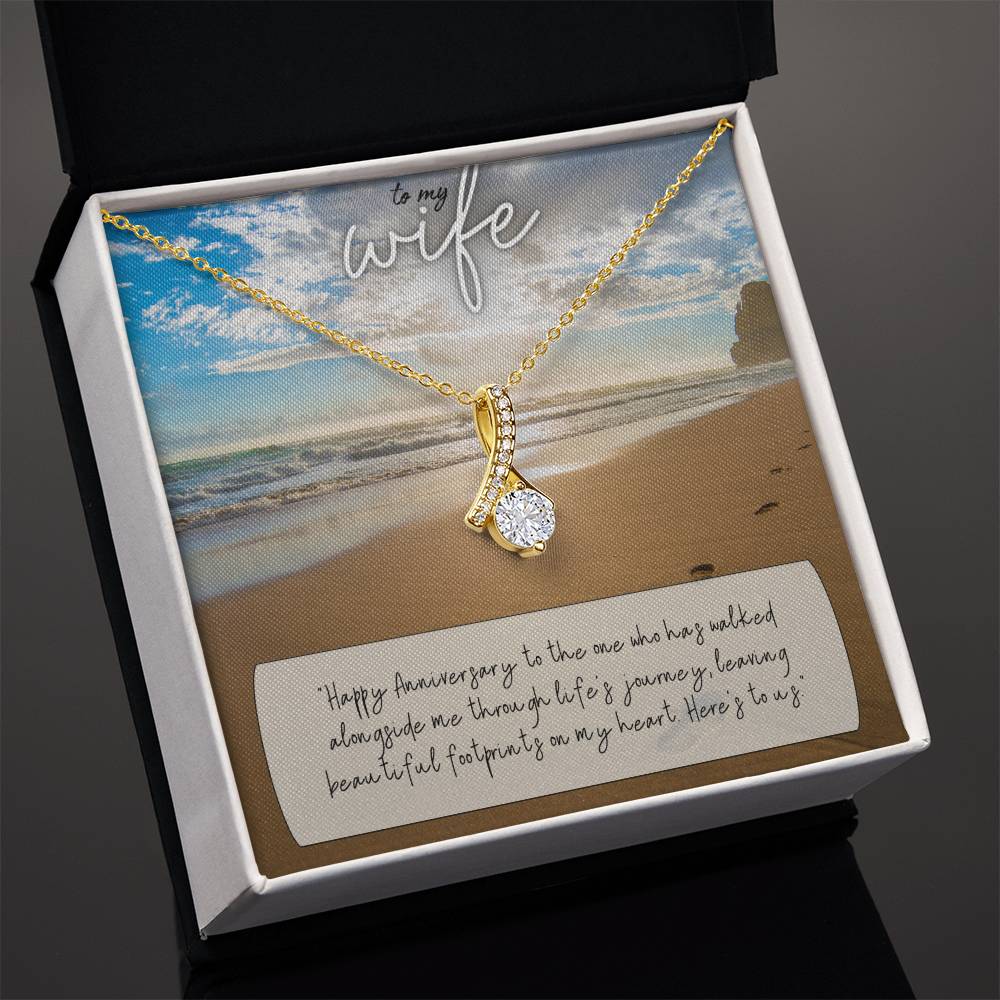 To My Wife | Happy Anniversary to the one who has walked alongside me through life's journey - Alluring Beauty Necklace