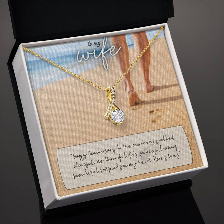 To My Wife | Happy Anniversary to the one who has walked alongside me through life's journey - Alluring Beauty Necklace