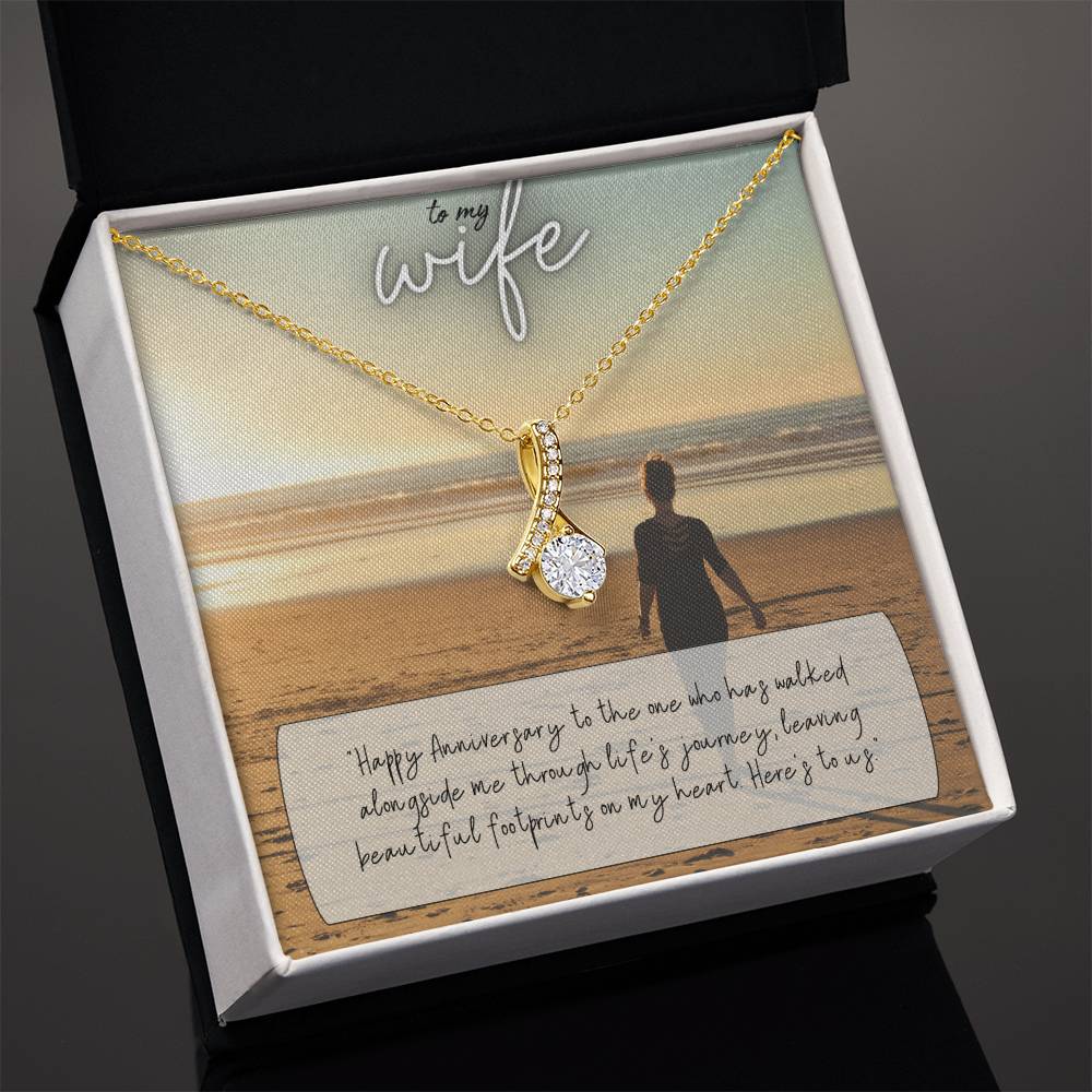 To My Wife | Happy Anniversary to the one who has walked alongside me through life's journey - Alluring Beauty Necklace