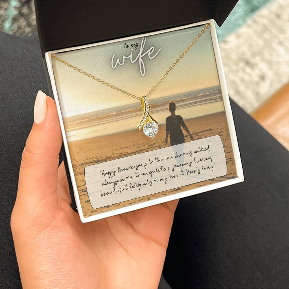 To My Wife | Happy Anniversary to the one who has walked alongside me through life's journey - Alluring Beauty Necklace