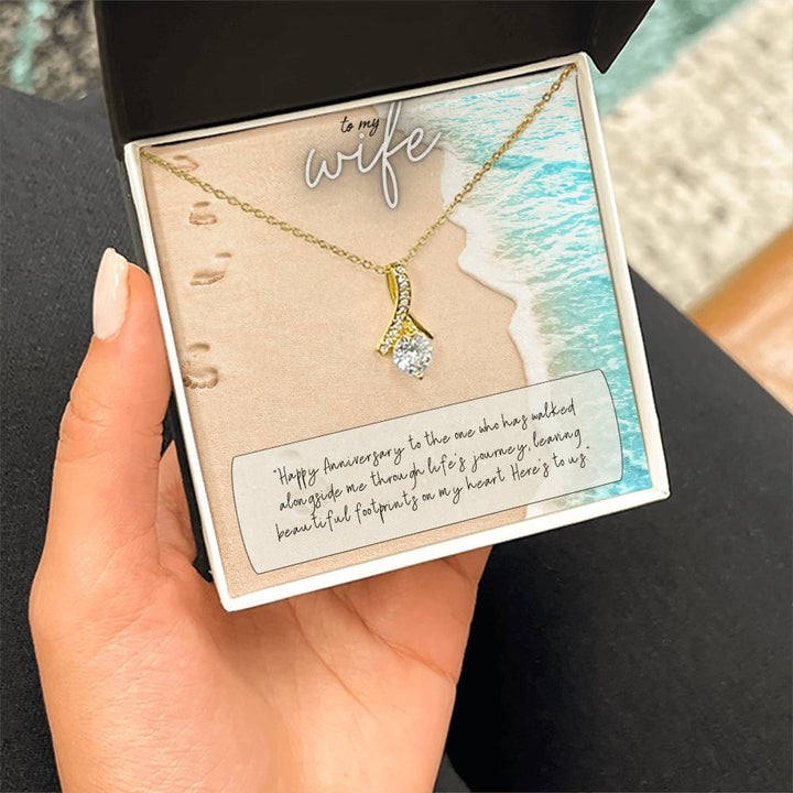 To My Wife | Happy Anniversary to the one who has walked alongside me through life's journey - Alluring Beauty Necklace