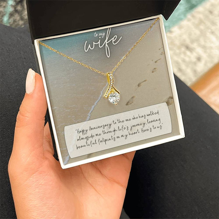 To My Wife | Happy Anniversary to the one who has walked alongside me through life's journey - Alluring Beauty Necklace