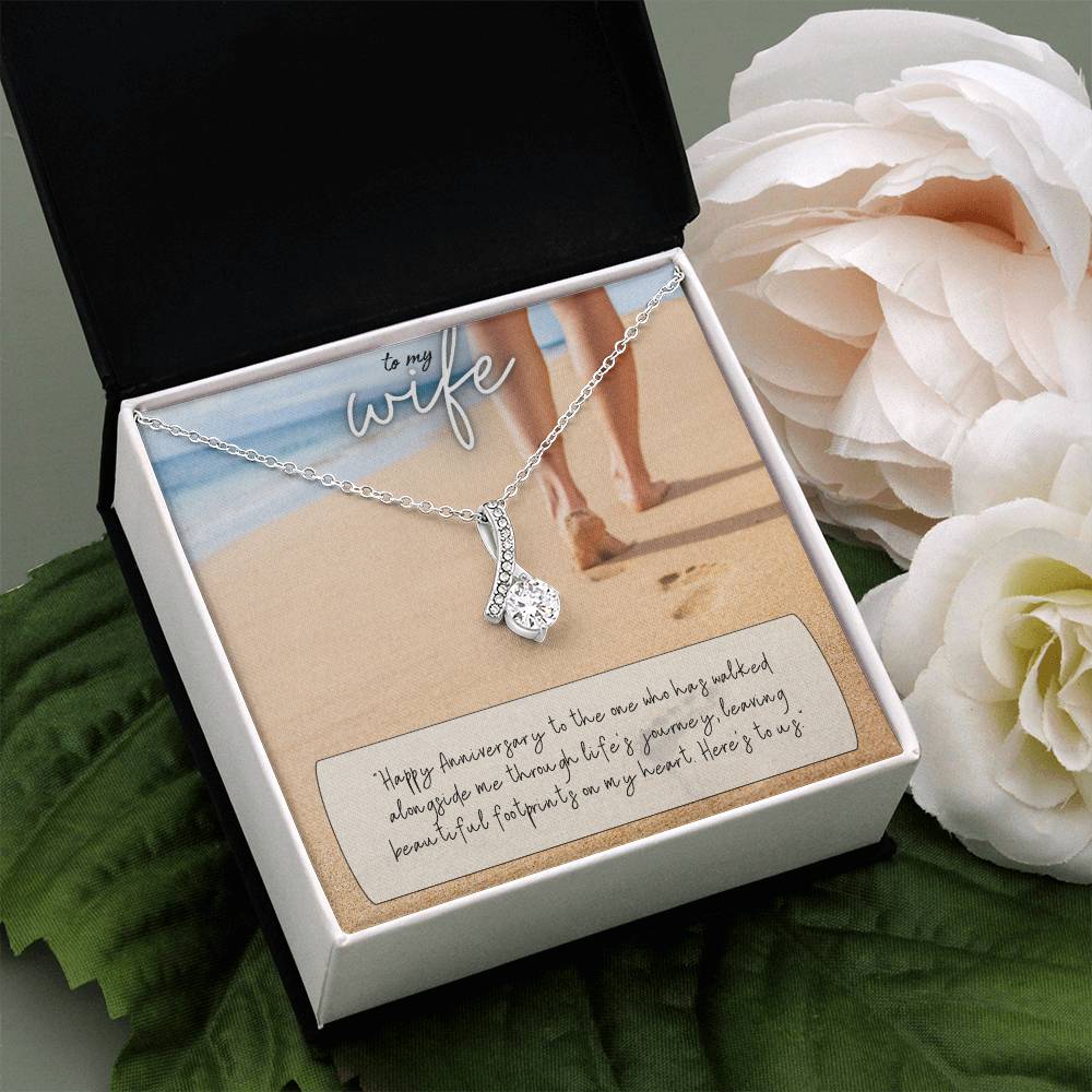 To My Wife | Happy Anniversary to the one who has walked alongside me through life's journey - Alluring Beauty Necklace