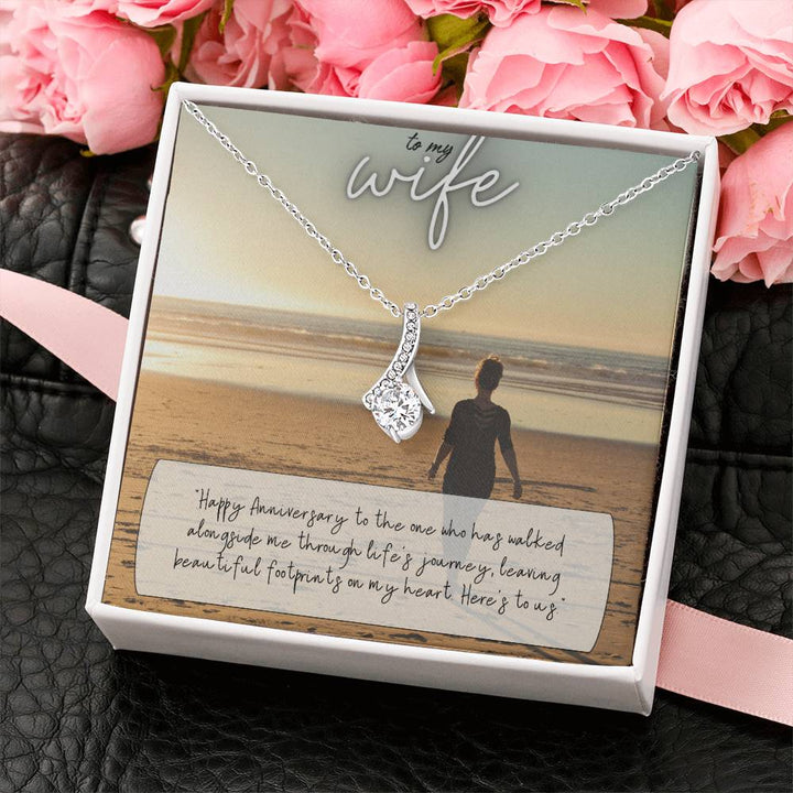 To My Wife | Happy Anniversary to the one who has walked alongside me through life's journey - Alluring Beauty Necklace