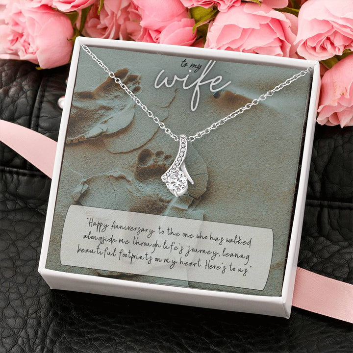 To My Wife | Happy Anniversary to the one who has walked alongside me through life's journey - Alluring Beauty Necklace