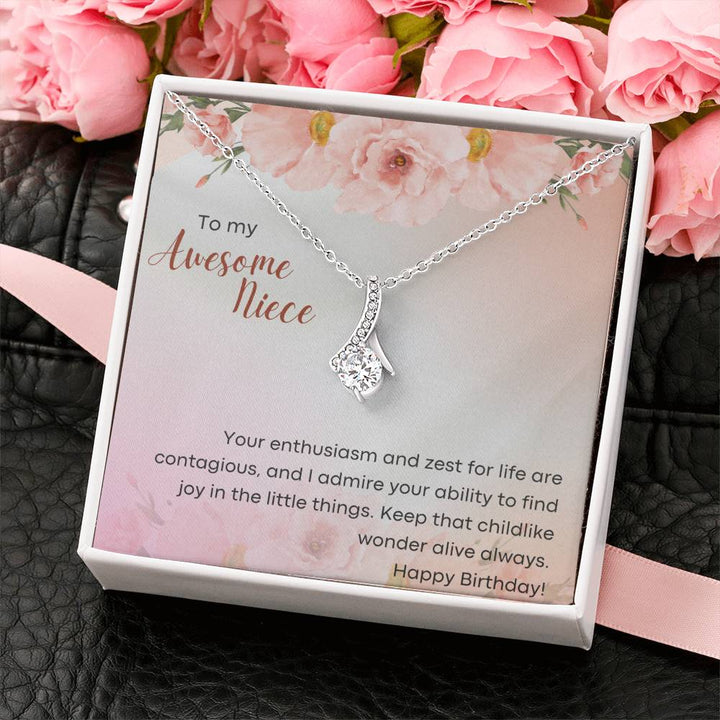 To my Awesome Niece | Your enthusiasm and zest for life are contagious, and I admire your ability to find joy in the little things - Alluring Beauty Necklace