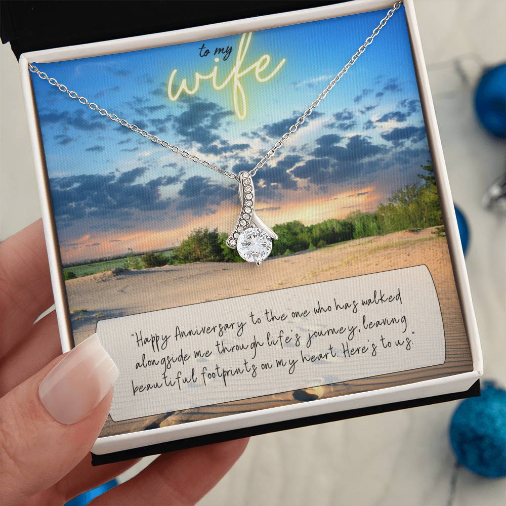 To My Wife | Happy Anniversary to the one who has walked alongside me through life's journey - Alluring Beauty Necklace