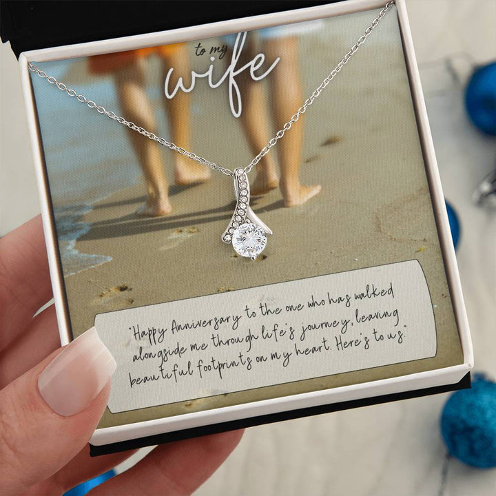 To My Wife | Happy Anniversary to the one who has walked alongside me through life's journey - Alluring Beauty Necklace