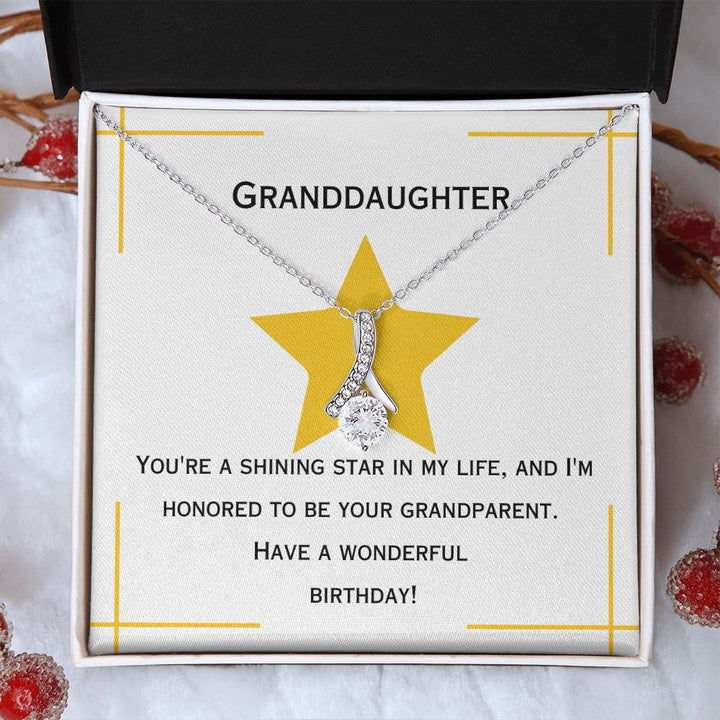 Granddaughter | You're a shining star in my life, and I'm honored to be your grandparent. Have a wonderful birthday! - Alluring Beauty Necklace