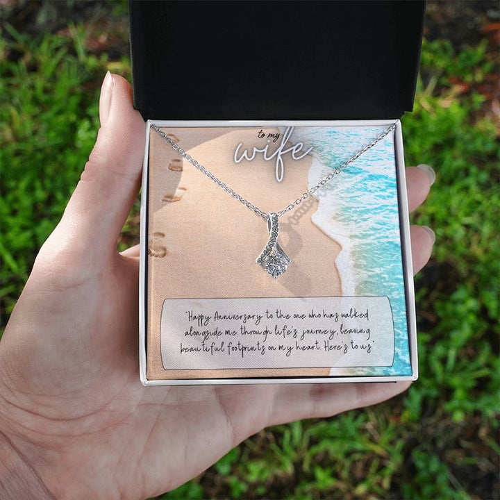 To My Wife | Happy Anniversary to the one who has walked alongside me through life's journey - Alluring Beauty Necklace