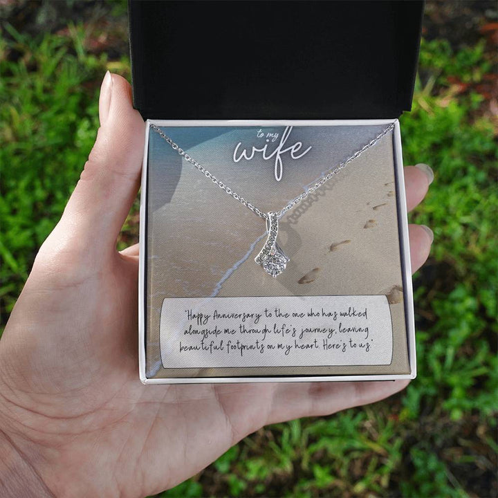 To My Wife | Happy Anniversary to the one who has walked alongside me through life's journey - Alluring Beauty Necklace