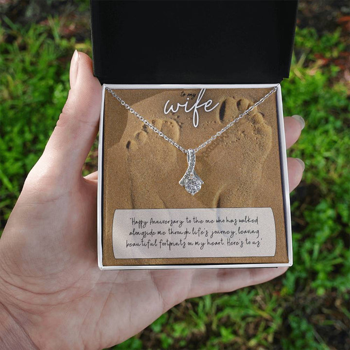 To My Wife | Happy Anniversary to the one who has walked alongside me through life's journey - Alluring Beauty Necklace