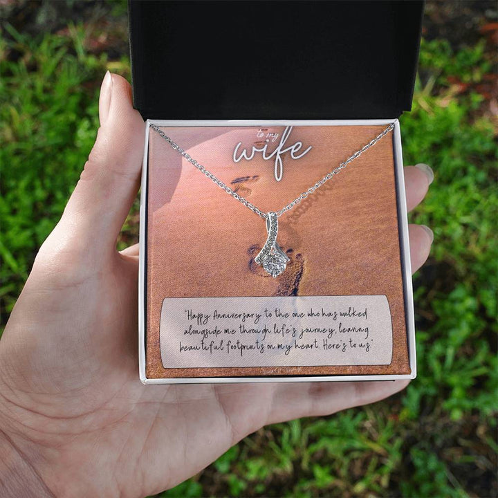 To My Wife | Happy Anniversary to the one who has walked alongside me through life's journey - Alluring Beauty Necklace