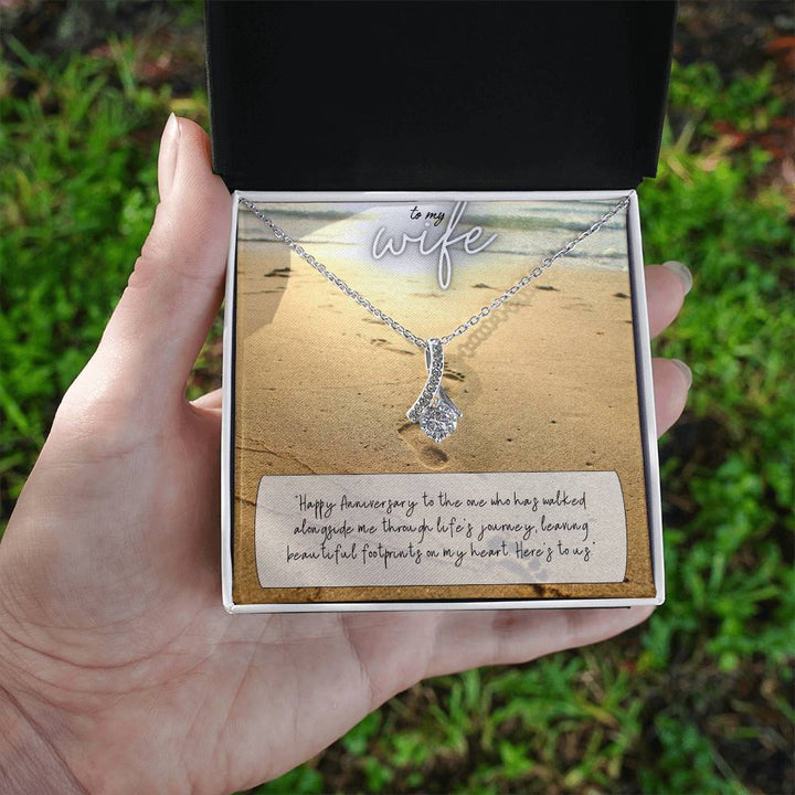 To My Wife | Happy Anniversary to the one who has walked alongside me through life's journey - Alluring Beauty Necklace