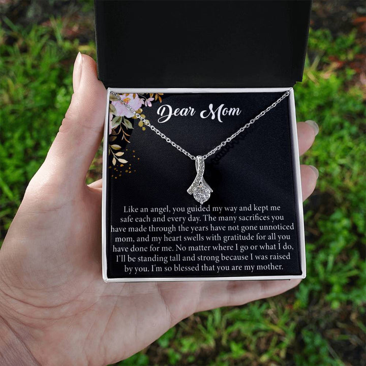 Dear Mom | Like an angel, you guided my way and kept me safe each and every day - Alluring Beauty Necklace