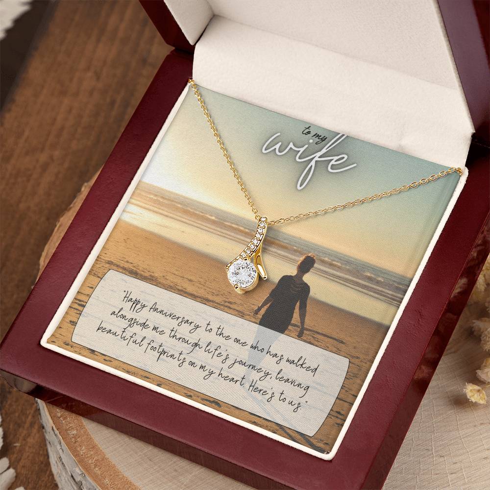 To My Wife | Happy Anniversary to the one who has walked alongside me through life's journey - Alluring Beauty Necklace