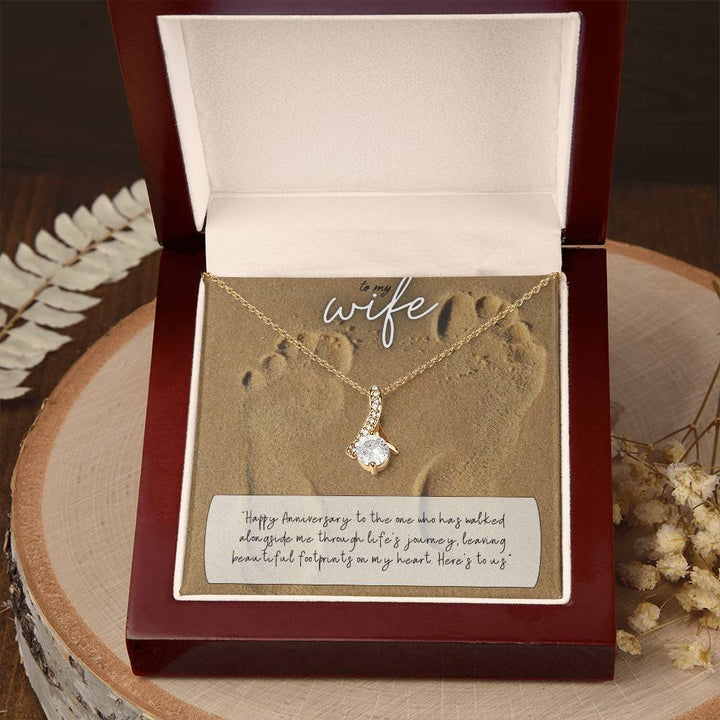 To My Wife | Happy Anniversary to the one who has walked alongside me through life's journey - Alluring Beauty Necklace