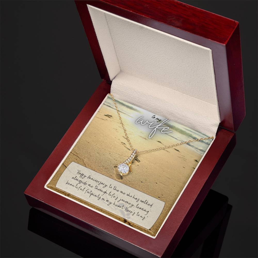 To My Wife | Happy Anniversary to the one who has walked alongside me through life's journey - Alluring Beauty Necklace