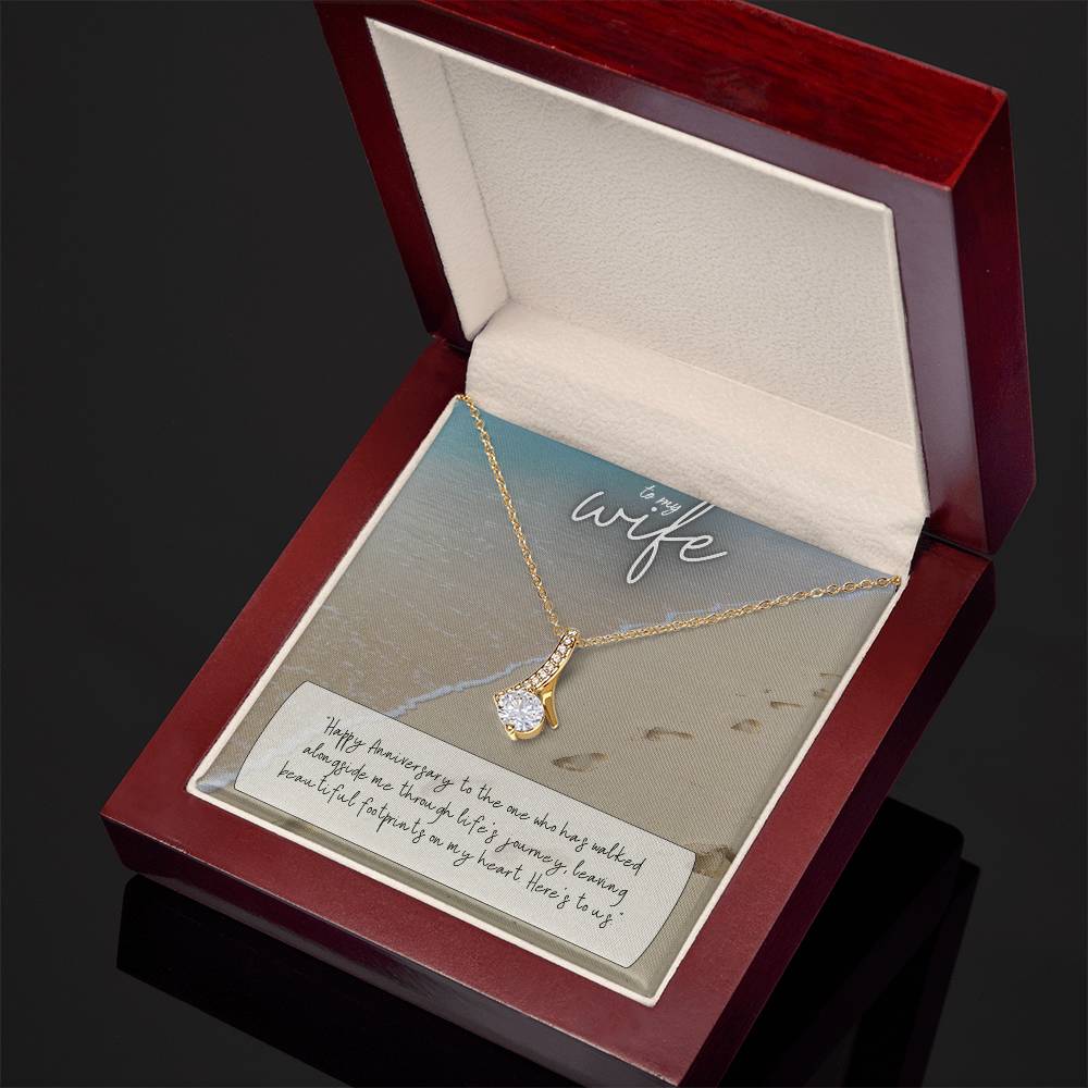 To My Wife | Happy Anniversary to the one who has walked alongside me through life's journey - Alluring Beauty Necklace