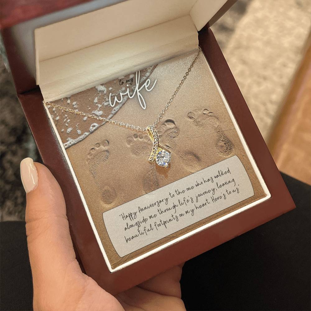 To My Wife | Happy Anniversary to the one who has walked alongside me through life's journey - Alluring Beauty Necklace