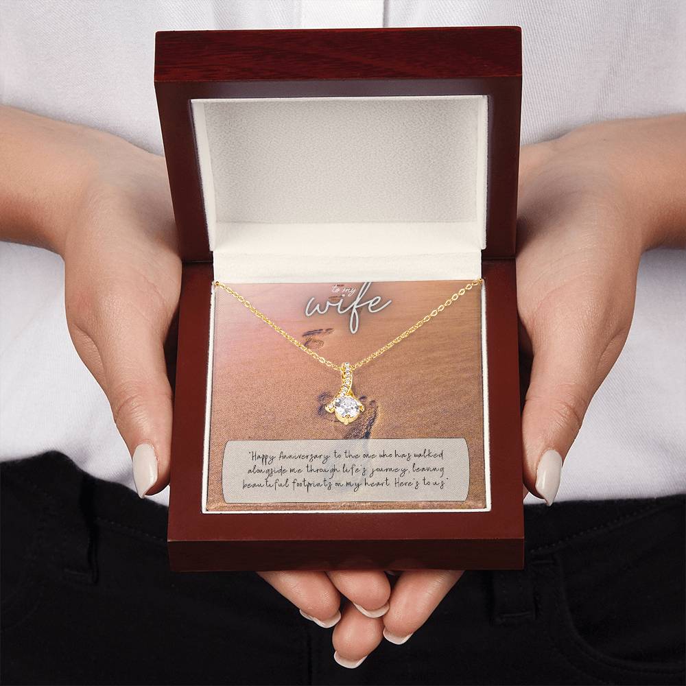 To My Wife | Happy Anniversary to the one who has walked alongside me through life's journey - Alluring Beauty Necklace