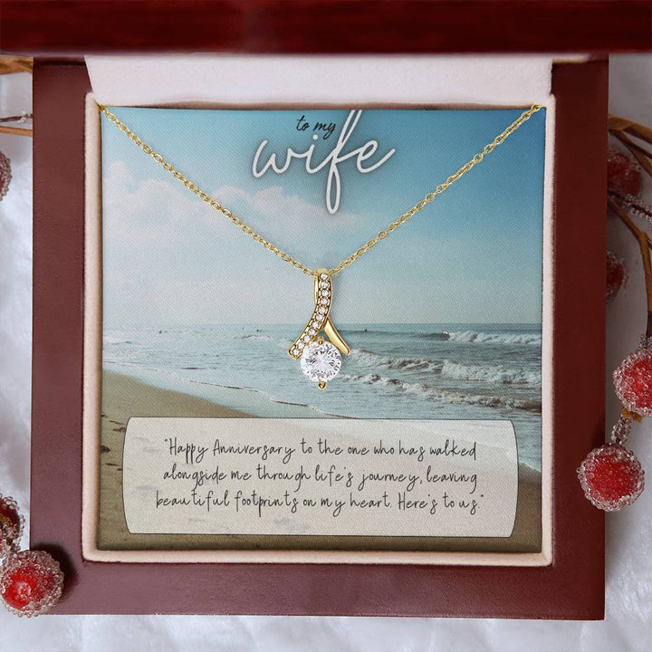 To My Wife | Happy Anniversary to the one who has walked alongside me through life's journey - Alluring Beauty Necklace