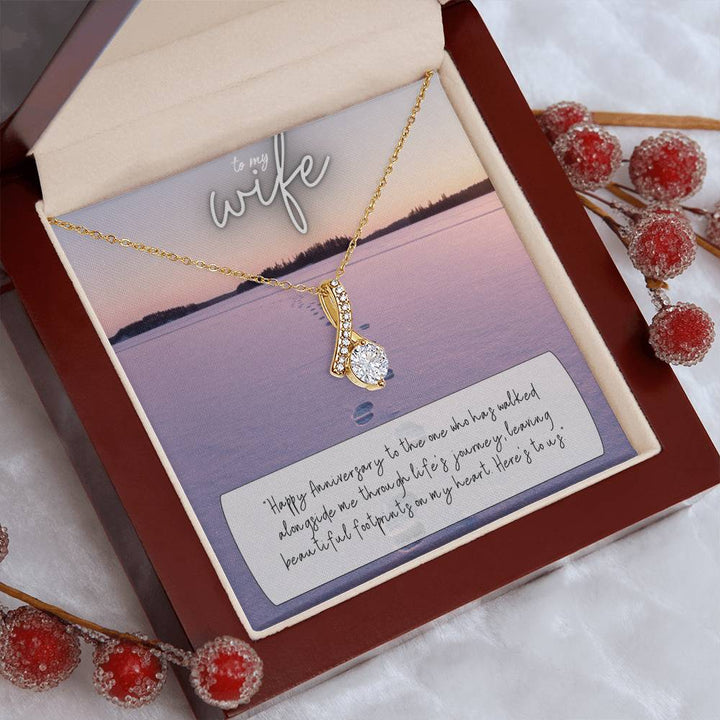 To My Wife | Happy Anniversary to the one who has walked alongside me through life's journey - Alluring Beauty Necklace