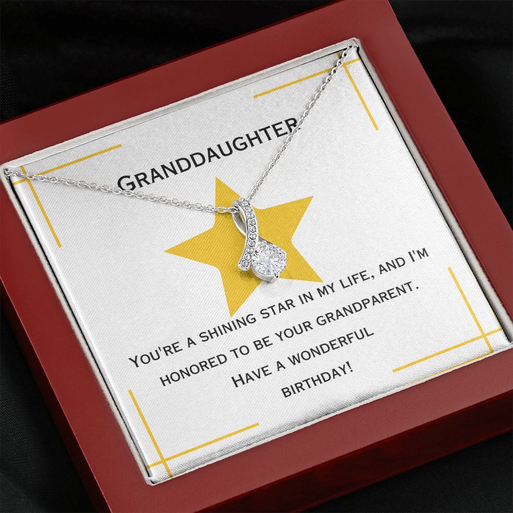 Granddaughter | You're a shining star in my life, and I'm honored to be your grandparent. Have a wonderful birthday! - Alluring Beauty Necklace