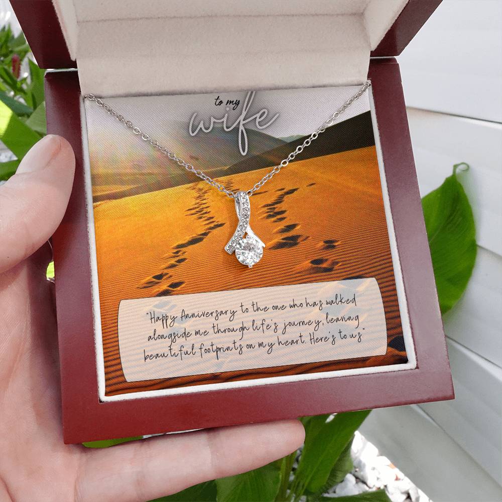 To My Wife | Happy Anniversary to the one who has walked alongside me through life's journey - Alluring Beauty Necklace