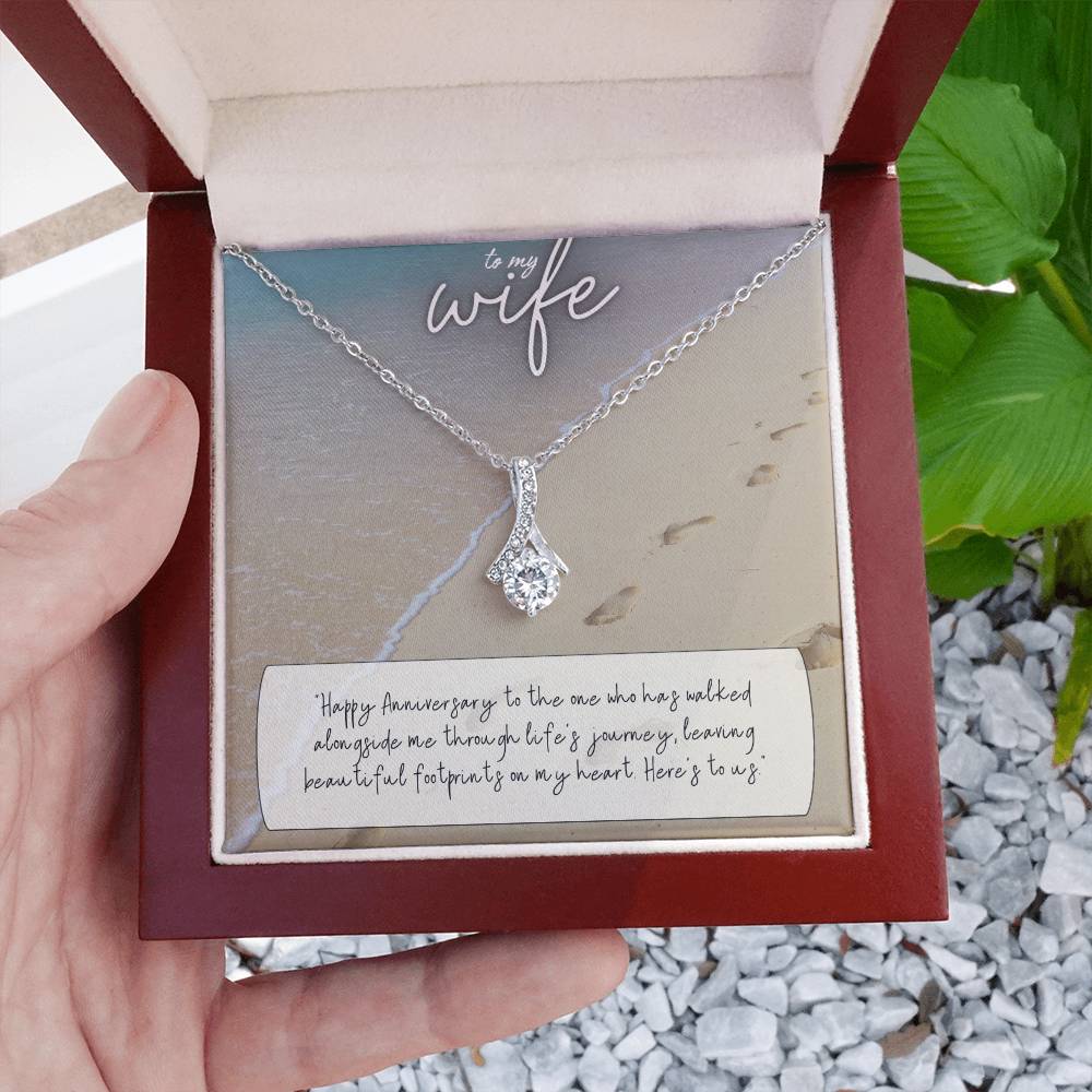 To My Wife | Happy Anniversary to the one who has walked alongside me through life's journey - Alluring Beauty Necklace