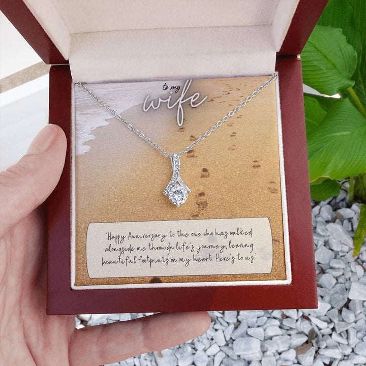 To My Wife | Happy Anniversary to the one who has walked alongside me through life's journey - Alluring Beauty Necklace