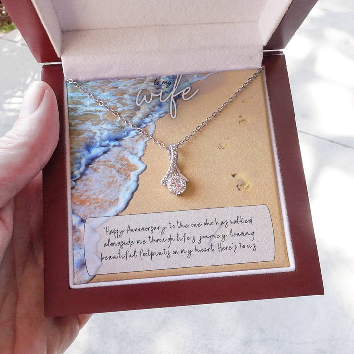 To My Wife | Happy Anniversary to the one who has walked alongside me through life's journey - Alluring Beauty Necklace