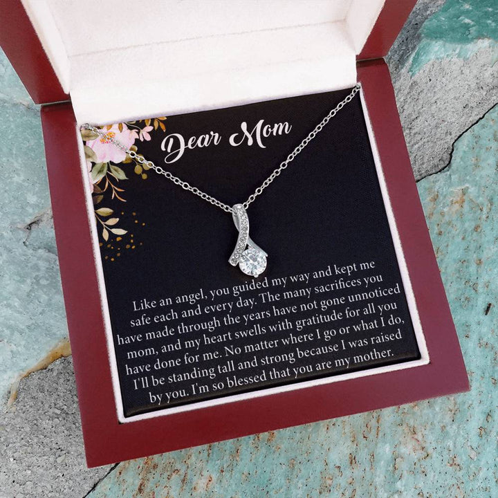 Dear Mom | Like an angel, you guided my way and kept me safe each and every day - Alluring Beauty Necklace