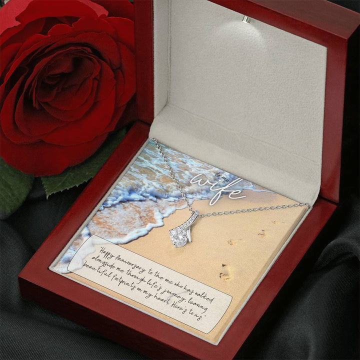 To My Wife | Happy Anniversary to the one who has walked alongside me through life's journey - Alluring Beauty Necklace