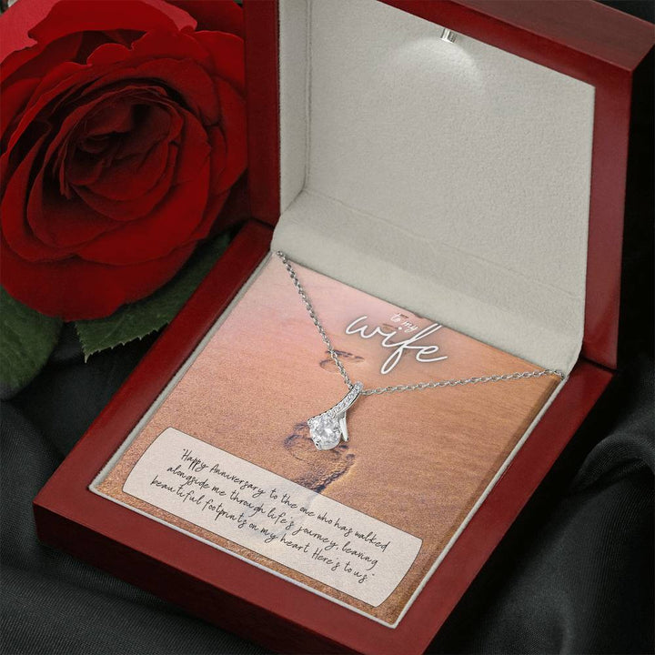 To My Wife | Happy Anniversary to the one who has walked alongside me through life's journey - Alluring Beauty Necklace