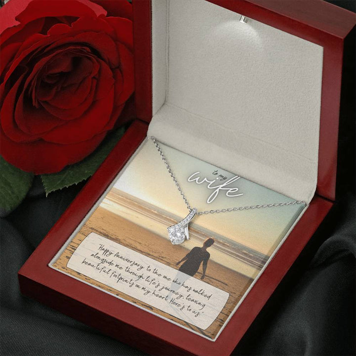 To My Wife | Happy Anniversary to the one who has walked alongside me through life's journey - Alluring Beauty Necklace